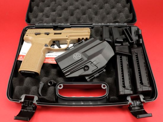 Sig Sauer, P322 Tacpac, Semi-automatic, Single Action Only, Polymer Frame Pistol, Full Size, 22 LR, 4" Barrel, Anodized Finish, Coyote, Manual Safety, Adjustable Fiber Optic Sights, Optic Ready, Threaded Barrel Adapter, Anodized, 20 Rounds, 3 Magazines, 798681671731, FFL-SIG-322C-COY-TACPAC, RTG Parts