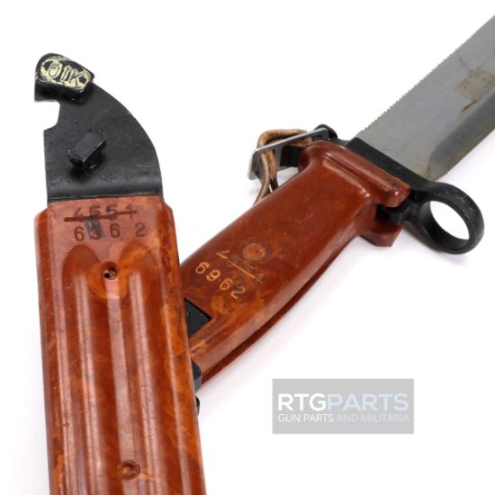 Picture of BULGARIAN CIRCLE 10 TYPE-2 AKM AK74 BAKELITE BAYONET, NUMBER MATCHING