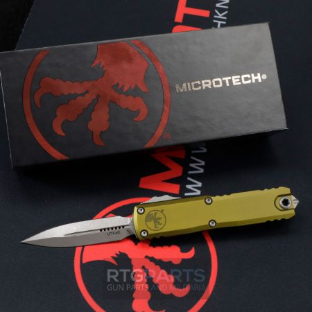 Picture of MICROTECH UTX-85 GEN III OTF AUTOMATIC KNIFE, OD GREEN, 3.125" M390 D/E DAGGER, APOCALYPTIC, 1232-10APOD