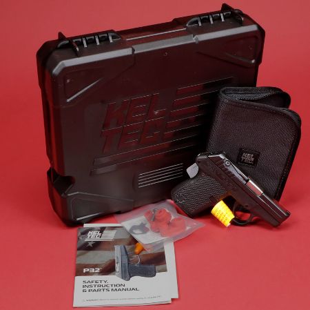 Kel-Tec, P32, Double Action Only, Semi-automatic, Polymer Frame Pistol, Sub-Compact, 32 ACP, 2.7" Barrel, Black, Fixed Sights, 7 Rounds, 1 Magazine, Keltec, 640832000450, FFL-KELTEC-P32BBLK, RTG Parts