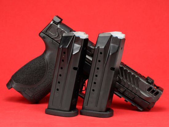 Smith & Wesson, M&P M2.0, Performance Center, 9MM, 4.22" Ported Barrel, Armornite Finish, Gray, Front Night Sight, Blacked Out Rear Sight, No Manual Safety, Flat-Face Trigger, Interchangeable Grip Inserts, Optic Ready, Two 15rd Magazines, 022188895742, FFL-SW-13987, RTG Parts