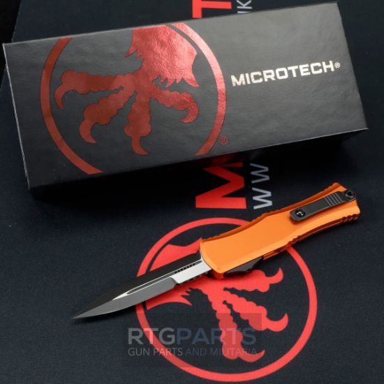 Picture of MICROTECH HERA II MINI D/E BAYONET OTF, AUTOMATIC KNIFE, ORANGE, 3 INCH, STANDARD BLACK, 1701M-1OR