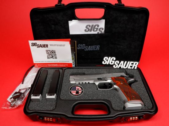 Sig Sauer, P226 XFive Classic, Single Action Only, Semi-automatic, Metal Frame Pistol, Full Size, 9MM, 5" Barrel, Stainless Steel Frame, Hogue Cocobolo Grips With Alloy Magwell, Fully Adjustable AX3 Trigger, Fiber Optic Front With Adjustable Rear Sight, 3 x 20 rd Mags, 798681662715, FFL-SIG-226X5-9-CLASSIC, RTG Parts