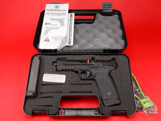 Smith & Wesson, M&P, Semi-automatic, Polymer Framed Pistol, Full Size, 22 WMR, 4.35" Barrel, Armornite Finish, Black, Optics Ready Slide For Shield SMSc Footprints, Manual Safety, Fiber Optic Front Sight, Two 30rd Magazines, 022188892932, FFL-SW-13433, RTG Parts