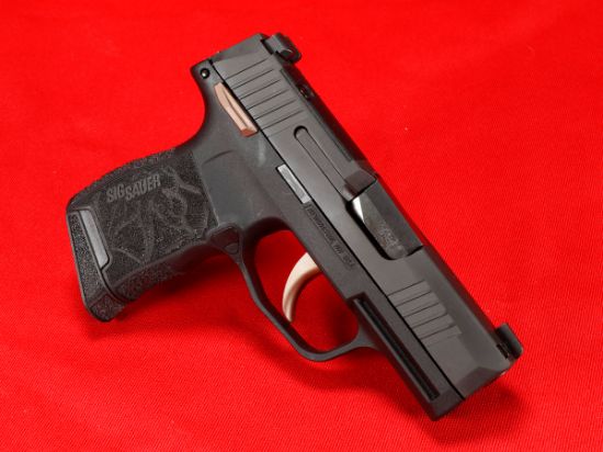 Sig Sauer, P365 Rose, Sub-Compact, 380 ACP, 3.1" Barrel, Nitron Finish, Black with Rose Gold Controls and Engraving, X-Ray Night Sights, Rose Gold Romeo Zero Elite Red Dot Optic, Manual Safety, 2x10rd Mags, Includes Rose Laser Engraved Grip Module, Rose Kit Including Vaultek Lifepod Pistol Safe, Dummy Rounds, and Quick Start Guide, 798681679966, FFL: SIG-365-380-ROSE-MS, RTG Parts