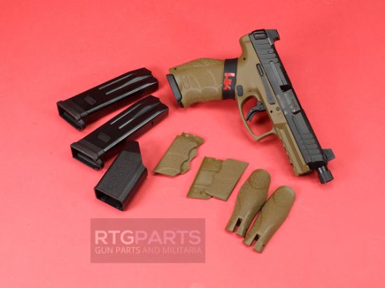 Heckler & Koch, VP9-B Tactical OR, Flat Dark Earth (FDE), Striker Fired, Semi-automatic, Polymer Frame Pistol, Full Size, 9MM, 4.7" Threaded Barrel, Matte Finish, Black, Optics Ready, Night Sights, 3x 10rd Magazines,   642230263673, FFL-HKK-81000777, RTG Parts