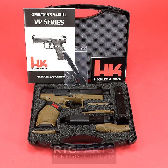 Heckler & Koch, VP9-B Tactical OR, Flat Dark Earth (FDE), Striker Fired, Semi-automatic, Polymer Frame Pistol, Full Size, 9MM, 4.7" Threaded Barrel, Matte Finish, Black, Optics Ready, Night Sights, 3x 10rd Magazines, 642230263673, FFL-HKK-81000777, RTG Parts
