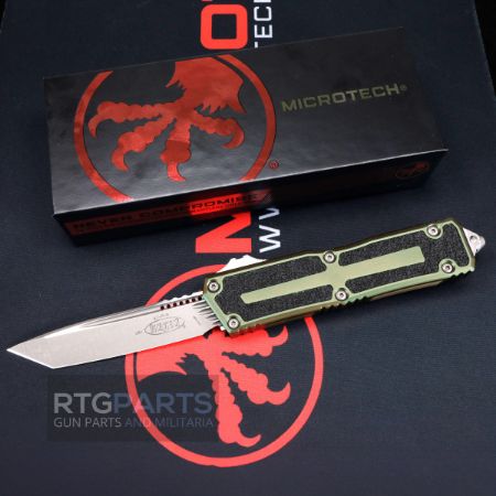 Picture of MICROTECH SCARAB II GEN III T/E OTF AUTOMATIC KNIFE, OD GREEN, 3.9 INCH TANTO, APOCALYPTIC, 1279-10APOD