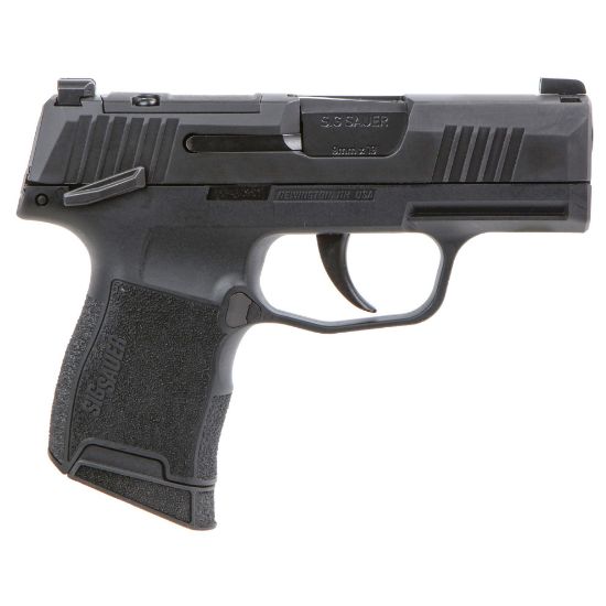 Sig Sauer, P365, Striker Fired, Semi-automatic, Polymer Frame Pistol, Sub-Compact, 9MM, 3.1" Barrel, Nitron Finish, Black, XRAY3 Night Sights, Manual Thumb Safety, 10 Rounds, 2 Magazines, 798681681235, FFL-SIG-365-9-BXR3P-MS, RTG Parts