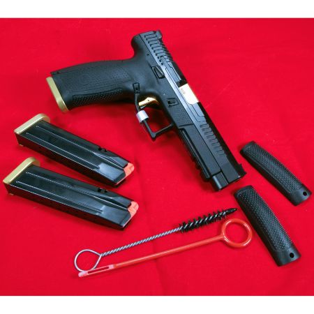 CZ, P-10F, Competition-Ready, Full Size, 9MM, 5" Barrel, Nitride Finish, Black, 2x19rd Magazines, Fiber Optic Front Sight, Serrated Combat Rear Sights, Gold HB Industries Theta Trigger, Apex Extended Magazine Release, Apex Extended Slide Stop, Optics Ready Slide, 806703951805, FFL-CZ-91580, RTG Parts