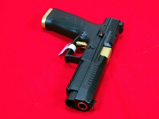 CZ, P-10F, Competition-Ready, Full Size, 9MM, 5" Barrel, Nitride Finish, Black, 2x19rd Magazines, Fiber Optic Front Sight, Serrated Combat Rear Sights, Gold HB Industries Theta Trigger, Apex Extended Magazine Release, Apex Extended Slide Stop, Optics Ready Slide, 806703951805, FFL-CZ-91580, RTG Parts
