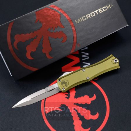 Picture of MICROTECH HERA II MINI D/E BAYONET OTF, AUTOMATIC KNIFE, OD GREEN, 3 INCH, APOCALYPTIC, 1701M-10APOD