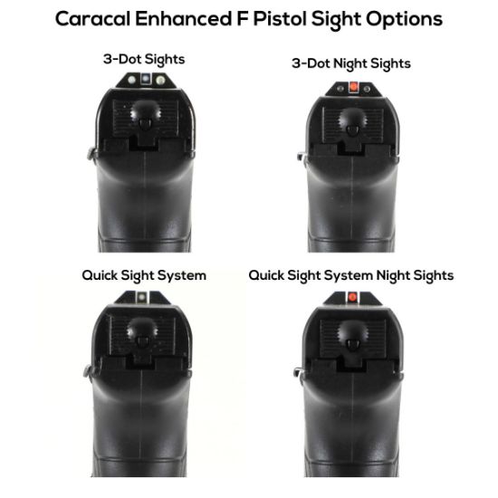 Picture of CARACAL ENHANCED F 9MM, 3-DOT NIGHT SIGHTS, ODG, 18RD