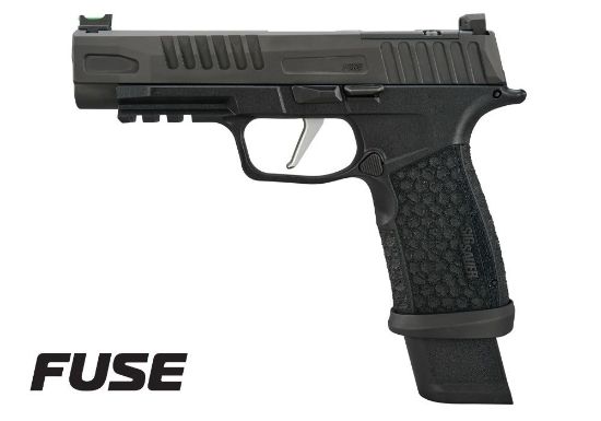 Sig Sauer, P365 Fuse, Compact, 9MM, 4.3" Barrel, Black, Sig Sauer LXG Grip, Fiber Optic Front and Low Profile Combat Rear Sights,17rd/21rd,  3 Magazines, X-Macro, XMacro, 798681698721, FFL-SIG-365XF-9-BFO, RTG Parts