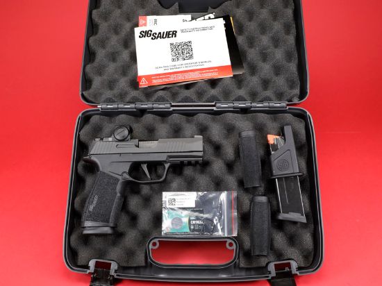 Sig Sauer, P365, XMacro, Striker Fired, Semi-automatic, Polymer Framed Pistol, Sub-Compact, 9MM, 3.7" Barrel, Nitron Finish, Black, XRAY3 Day/Night Suppressor Sights, Includes ROMEO-X Compact Red Dot, 2x17rd Magazines, X-Macro, 798681689415, FFL-365XCA-9-BXR3-RXX, RTG Parts