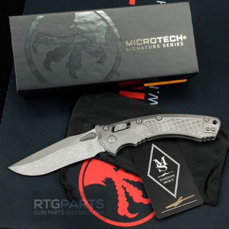 Picture of MICROTECH MARFIONE SELECT AMPHIBIAN, S/E, RAM-LOK, FRAG PATTERN, TITANIUM APOCALYPTIC FINISH, 3.9 INCH, 137RL-10APFRMS1