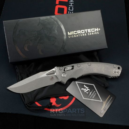 Picture of MICROTECH MARFIONE SELECT AMPHIBIAN, S/E, RAM-LOK, SLAB SIDE, TITANIUM APOCALYPTIC FINISH, 3.9 INCH, 137RL-10APMS1