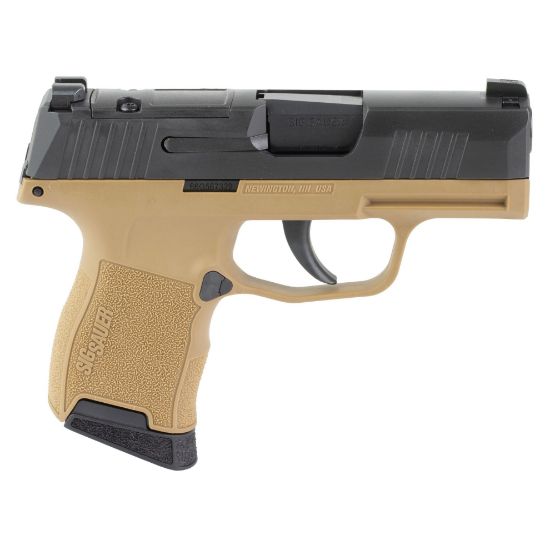 Sig Sauer, P365, Striker Fired, Semi-automatic, Polymer Frame Pistol, Sub-Compact, 9MM, 3.1" Barrel, Nitron Finish, Black Slide, Coyote Frame, XRAY3 Day/Night Sights, 2 Magazines, 10 Rounds, 798681733668, FFL-SIG-365-9-CTXR3P, RTG Parts