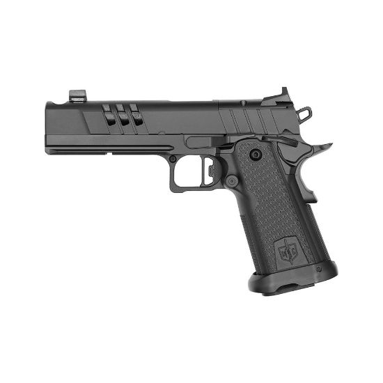 Military Arms Corporation, MAC 9 Double Stack, Full Size, 9MM, 5" Compensated Barrel, QPD Finish, Black, 11 Degree Target Crown, AGENCY AOS Optics Cut, Blade Front and Adjustable Rear Sights, Two 17rd Magazines, 810162050344, FFL-MAC-12500016, RTG Parts