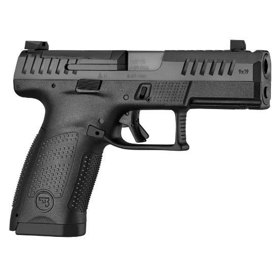 CZ, P-10 C OR Ported, Double Action/Single Action, Compact, 9MM, 4" Ported Barrel, Integrated Compensator, Compensated, Black, Optics Ready Slide, Contrast Luminescent 3 Dot Sights, Trigger Safety, 15rd Magazines, 806703915784, FFL-CZ-91578, RTG Parts