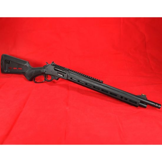 Marlin Firearms, 1895, Dark Series, Lever Action Rifle, 45-70 Government, 16.17" Barrel, Threaded 11/16-24, Polished Radial Muzzle Brake, Black Satin Finish, Black, Picatinny Rail, M-LOK Handguard, Fiber Optic Front Sight with Tritium Ring, Adjustable Ghost Ring Rear Sight, Mid-Size Lever, 5 Rounds, 736676709014, FFL-MARLIN-70901, RTG Parts