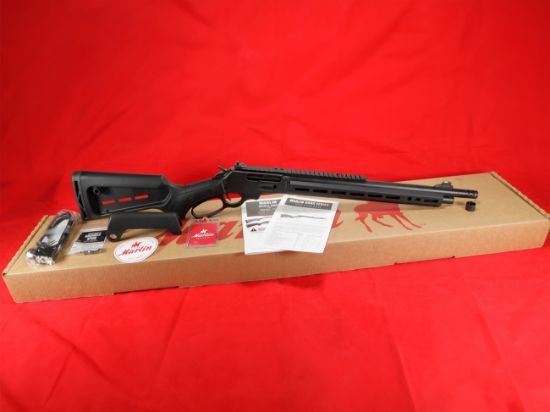 Marlin Firearms, 1895, Dark Series, Lever Action Rifle, 45-70 Government, 16.17" Barrel, Threaded 11/16-24, Polished Radial Muzzle Brake, Black Satin Finish, Black, Picatinny Rail, M-LOK Handguard, Fiber Optic Front Sight with Tritium Ring, Adjustable Ghost Ring Rear Sight, Mid-Size Lever, 5 Rounds, 736676709014, FFL-MARLIN-70901, RTG Parts