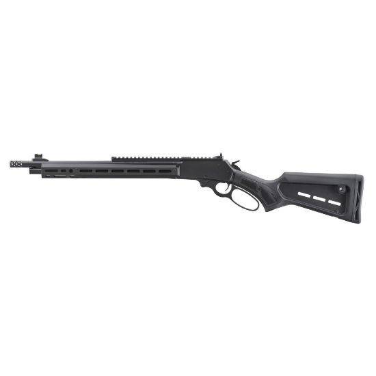 Marlin Firearms, 336 Dark Series, Lever Action Rifle, 30-30 Winchester, 16.17" Barrel, 5/8-24 Thread Pitch, Radial Muzzle Brake, Satin Finish, Black, Picatinny Rail, M-LOK Handguard, Fiber Optic Front Sight with Tritium Ring, Adjustable Ghost Ring Rear Sight, Mid-Size Lever, 5 Rounds, 736676709021, FFL-MARLIN-70902, RTG Parts