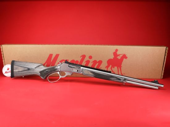 Marlin Firearms, 1895 SBL Lever Action Rifle, 45-70 Government, 19" Cold Hammer-Forged Stainless Steel Threaded Barrel, Polished Stainless Finish, Gray Laminate Stock, Fiber Optic Front Sight with Tritium Ring, Adjustable Ghost Ring Rear Aperture, Full-length Picatinny Rail, 6 Round Tubular Magazine, 736676704781, FFL-MARLIN-70478, RTG Parts