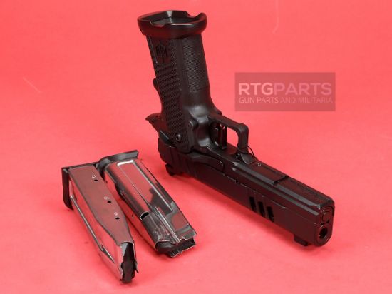 Military Arms Corporation, MAC 9 Double Stack, Full Size, 9MM, 5" Compensated Barrel, QPD Finish, Black, 11 Degree Target Crown, AGENCY AOS Optics Cut, Blade Front and Adjustable Rear Sights, Two 17rd Magazines, 810162050344, FFL-MAC-12500016-810162050344, RTG Parts
