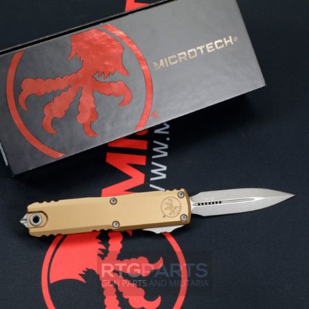 Picture of MICROTECH UTX-85 GEN IV OTF AUTOMATIC KNIFE, TAN, 3.125" M390 D/E DAGGER, APOCALYPTIC, 12324-10APTA