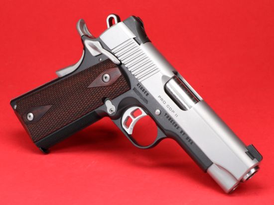 Kimber America, Pro CDP II, Semi-automatic, 1911, Compact, 45 ACP, 4" Barrel, Matte Finish, Black Frame, Silver Slide, Rosewood Grips, Ambidextrous, Manual Safety, Tritium Night Sights, 7 Rounds, 669278320557, FFL-KIMBER-3200055CA, RTG Parts