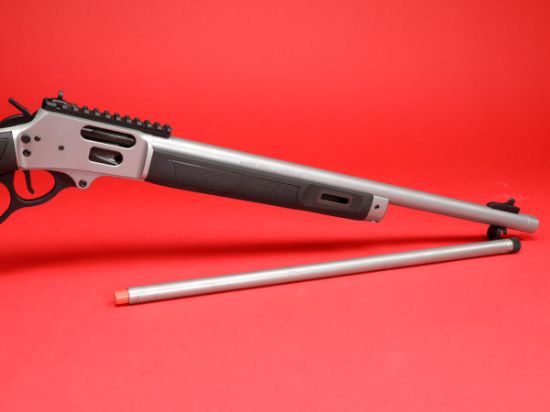 Smith & Wesson, 1854, Lever Action Rifle, 44 Magnum, 19.25" Threaded Barrel, 11/16-24 Thread Pitch, Satin Finish, Stainless Steel, Black Synthetic Stock, M-LOK Handguard, XS Ghost Ring Rear Sight, Gold Bead Front Sight, Cross Bolt Safety, 9 Rounds, 022188896862, FFL-SW-13812, RTG Parts