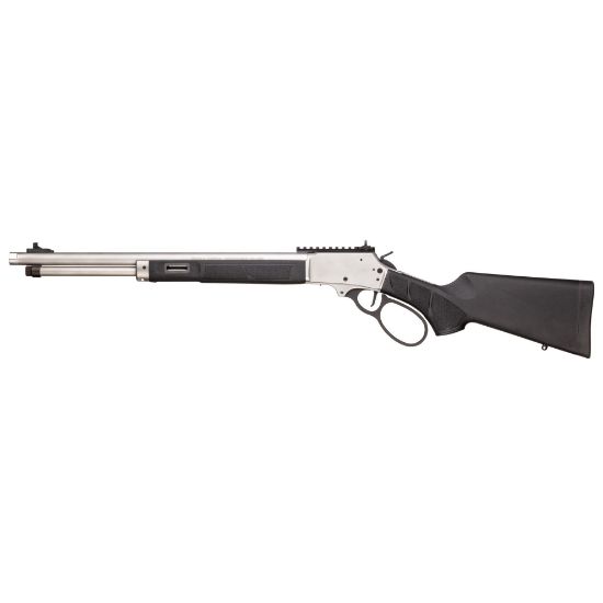 Smith & Wesson, 1854, Lever Action Rifle, 44 Magnum, 19.25" Threaded Barrel, 11/16-24 Thread Pitch, Satin Finish, Stainless Steel, Black Synthetic Stock, M-LOK Handguard, XS Ghost Ring Rear Sight, Gold Bead Front Sight, Cross Bolt Safety, 9 Rounds, 022188896862, FFL-SW-13812, RTG Parts