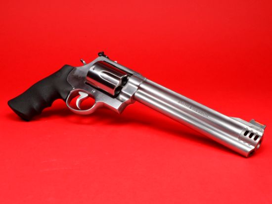 Smith & Wesson, Model 500, Double Action, Metal Frame Revolver, X-Frame, 500 S&W, 8.38" Barrel, Stainless Steel, Satin Finish, Silver, Rubber Grips, HiViz Front Sight, 5 Rounds, 022188635010, FFL-SW-163501, RTG Parts
