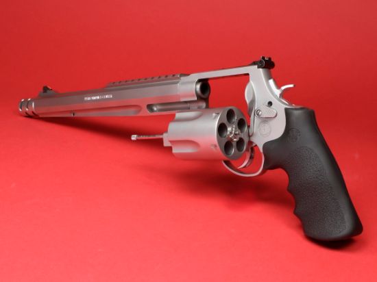 Smith & Wesson, Model 500, Comped Hunter, Performance Center, Double Action/Single Action, X-Frame, 500 S&W, 10.5" Barrel, Stainless Steel, Silver, Rubber Grips, Adjustable Rear Sight, 5 Rounds, Performance Center Tuned Action, 022188702316, FFL-SW-170231, RTG Parts