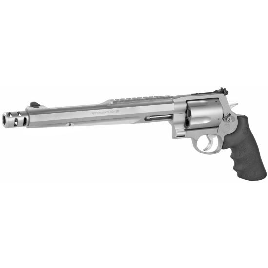 Smith & Wesson, Model 500, Comped Hunter, Performance Center, Double Action/Single Action, X-Frame, 500 S&W, 10.5" Barrel, Stainless Steel, Silver, Rubber Grips, Adjustable Rear Sight, 5 Rounds, Performance Center Tuned Action, 022188702316, FFL-SW-170231, RTG Parts