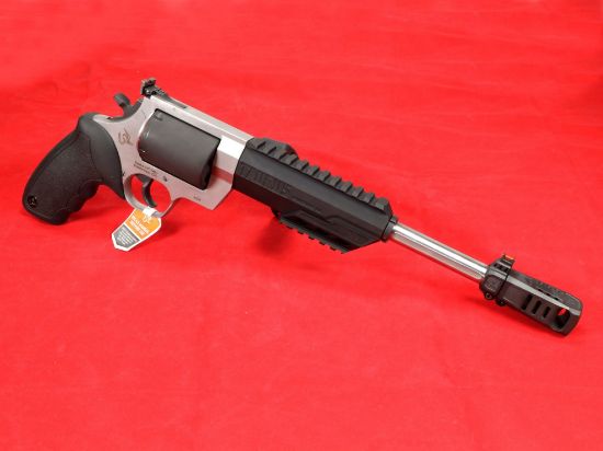Taurus USA, Raging Hunter, Double/Single Action, Metal Frame Revolver, Large Frame, 460 S&W, 10" Barrel, Stainless Steel, Matte Finish, Black Barrel/Cylinder, Silver Frame, Rubber Grips, Adjustable Rear Sight, 5 Rounds, 725327619086, FFL-TAURUS-2-460105RH, RTG Parts