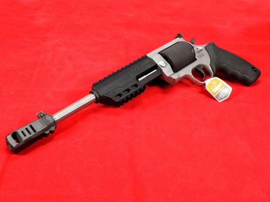 Taurus USA, Raging Hunter, Double/Single Action, Metal Frame Revolver, Large Frame, 460 S&W, 10" Barrel, Stainless Steel, Matte Finish, Black Barrel/Cylinder, Silver Frame, Rubber Grips, Adjustable Rear Sight, 5 Rounds, 725327619086, FFL-TAURUS-2-460105RH, RTG Parts
