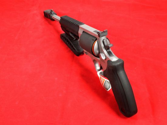 Taurus USA, Raging Hunter, Double/Single Action, Metal Frame Revolver, Large Frame, 460 S&W, 10" Barrel, Stainless Steel, Matte Finish, Black Barrel/Cylinder, Silver Frame, Rubber Grips, Adjustable Rear Sight, 5 Rounds, 725327619086, FFL-TAURUS-2-460105RH, RTG Parts