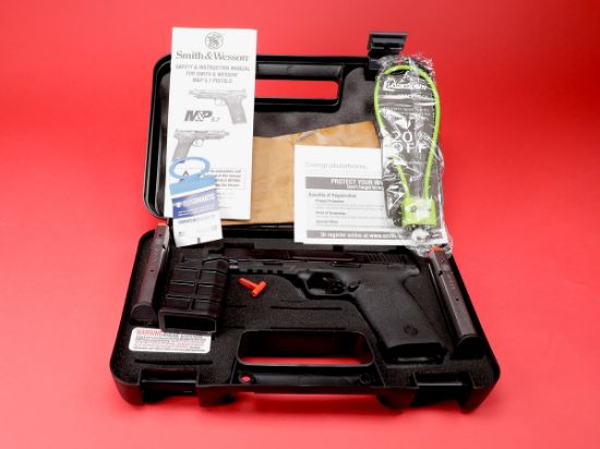 Smith & Wesson, M&P, Semi-automatic, Internal Hammer Fired, Full Size, 5.7X28MM, 5" Threaded Barrel, Optics Ready, Manual Thumb Safety, Optic Height Sights, Black, 22 Rounds, 2 Magazines, 022188891218, FFL-SW-13347, RTG Parts