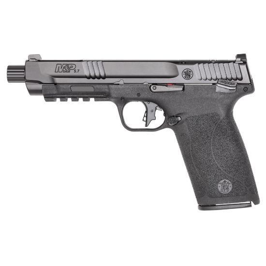 Smith & Wesson, M&P, Semi-automatic, Internal Hammer Fired, Full Size, 5.7X28MM, 5" Threaded Barrel, Optics Ready, Manual Thumb Safety, Optic Height Sights, Black, 22 Rounds, 2 Magazines, 022188891218, FFL-SW-13347, RTG Parts