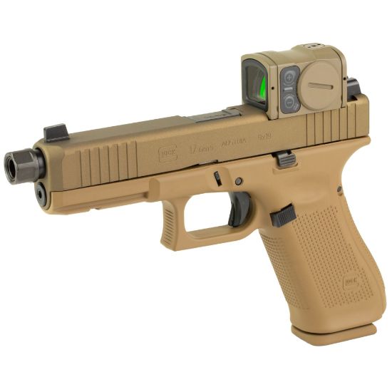 GLOCK, 17 Gen 5, Model CK, FDE, Full Size, 9MM, Aimpoint ACRO P-2 3.5MOA Included, Zaffiri Precision Threaded Barrel, Suppressor Height Sights, Ambidextrous Slide Stop Lever, Flared Mag Well, No Finger Grooves, Front Serrations, Optics Ready Slide, Laser Stippled Grip, Three 17rd Mags, Will Only Accept Aimpoint ACRO Footprint Optics, 810188101259, FFL-GLOCK-PA175S204NCKFDESCT, RTG Parts