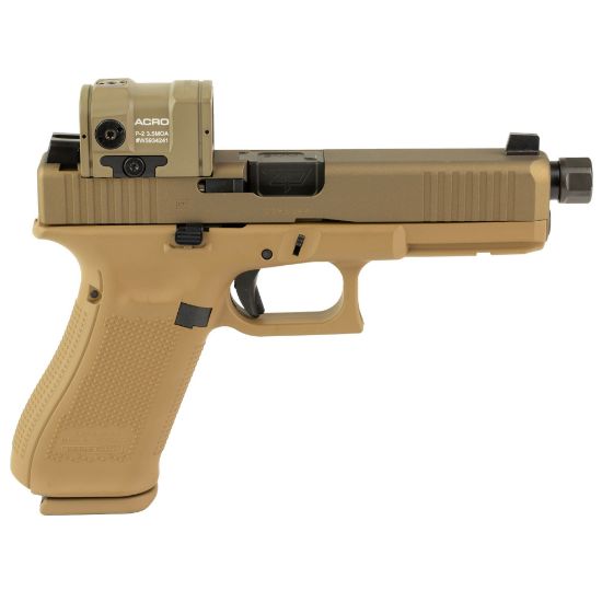 GLOCK, 17 Gen 5, Model CK, FDE, Full Size, 9MM, Aimpoint ACRO P-2 3.5MOA Included, Zaffiri Precision Threaded Barrel, Suppressor Height Sights, Ambidextrous Slide Stop Lever, Flared Mag Well, No Finger Grooves, Front Serrations, Optics Ready Slide, Laser Stippled Grip, Three 17rd Mags, Will Only Accept Aimpoint ACRO Footprint Optics, 810188101259, FFL-GLOCK-PA175S204NCKFDESCT, RTG Parts