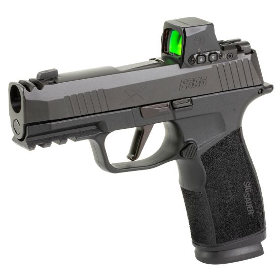 Sig Sauer, P365, XMacro Comp, Striker Fired, Semi-automatic, Polymer Framed Pistol, Sub-Compact, 9MM, 3.1" Barrel, Nitron Finish, Black, XRAY3 Day/Night Suppressor Sights, Includes ROMEO-X Compact Red Dot, 17 Rounds, 2 Magazines, 798681689422, FFL-365XCA-9-COMP-RXX, RTG Parts