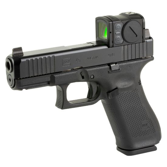 GLOCK, 45 M.O.S., Semi-automatic, Striker Fired, Polymer Framed Pistol, Compact, 9MM, 4.02" Barrel, DLC Finish, Black, Interchangeable Backstraps, Ameriglo Suppressor Sights, Two 17rd Magazines, Includes Aimpoint ACRO P-2, 764503059087, FFL-GLOCK-PA455S303MOS7A1, RTG Parts