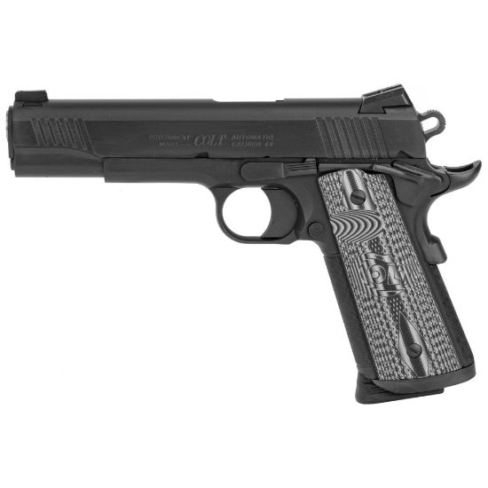 Colt's Manufacturing, Combat Unit Government, 1911, Semi-automatic, Metal Frame Pistol, Full Size, 45ACP, 5" Barrel, Matte Finish, Steel Construction, G10, Adjustable Sights, 1 8rd Magazine, 098289111609, FFL-COLT-O4042CS, RTG Parts