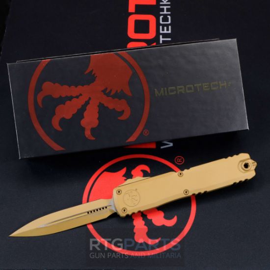 Picture of MICROTECH ULTRATECH GEN III ZBP OTF AUTOMATIC KNIFE, CERAKOTE RAL-8000, 3.5" M390 D/E DAGGER, 1122-1CRA