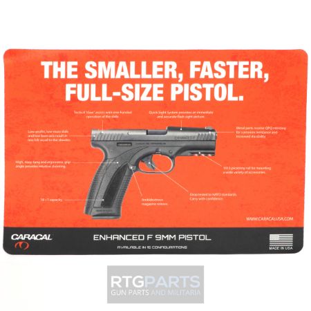 Caracal USA, Bench Mat featuring the Caracal Enhanced F 9mm Pistol, CAR-BENCHMAT, RTG Parts