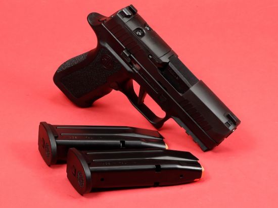 Sig Sauer, P320XC, X-Compact, Striker Fired, Semi-automatic, Polymer Frame Pistol, 9MM, 3.6" Barrel, Nitron Finish, Black, Modular X Grip, XRAY3 Night Sights, XSeries Flat Trigger, Optics Ready w/ R2 Base Plate, Two 15rd Magazines, 798681691722, 320XC-9-BXR3-RXX, RTG Parts