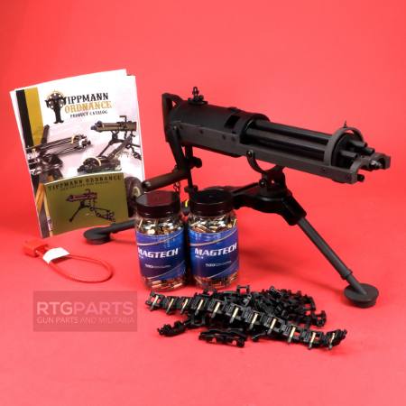 Tippmann Ordnance, Gatling Gun, Hand Crank, 22LR, (6) 8.5" Barrels, Steel, Matte Finish, Black, Includes Tripod, T&E, 50 Belt Links and 1,000rds of ammo, Beltfed .22, FFL-TO-GG-2200, RTG Parts